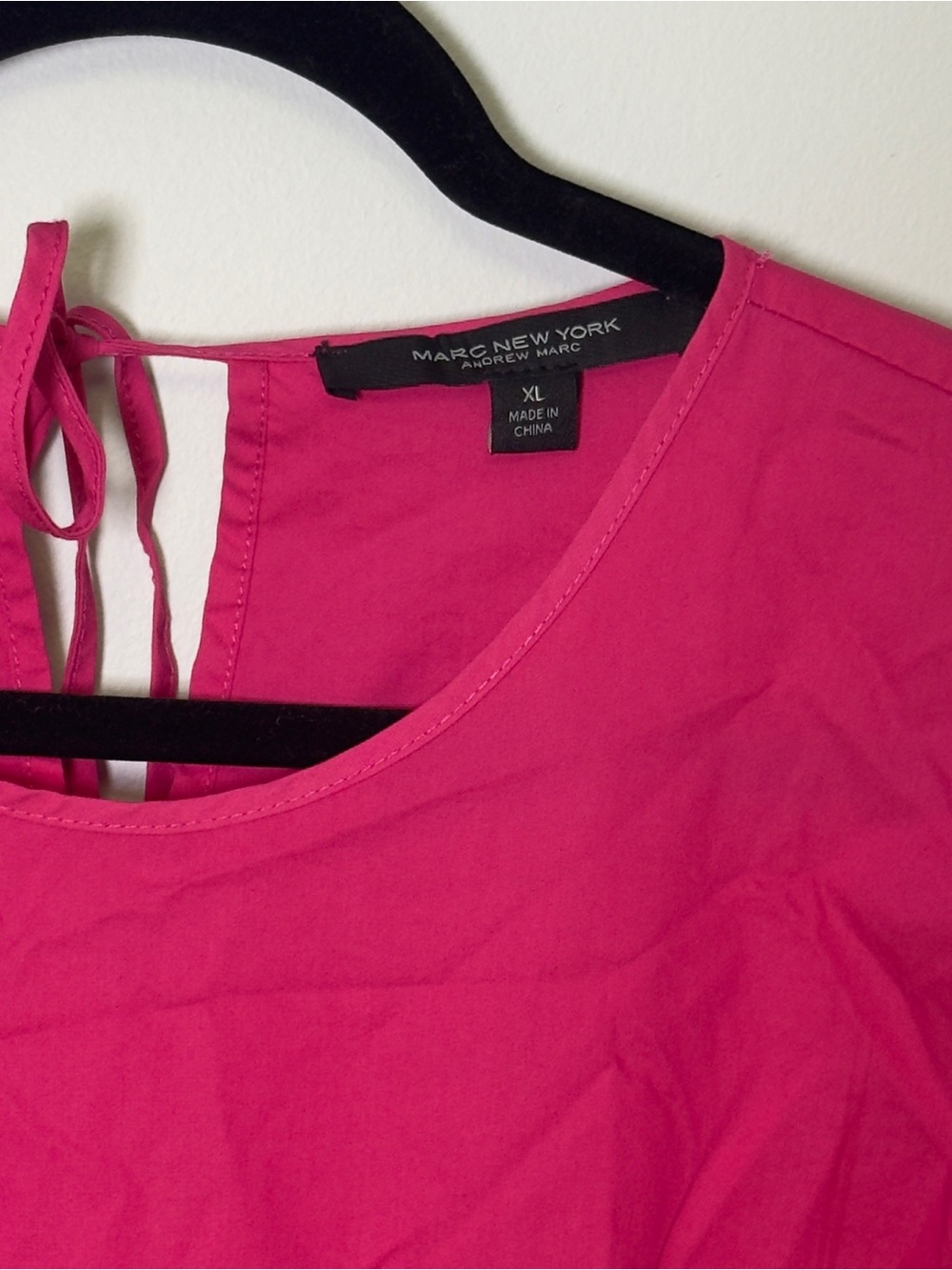 Marc New York Fuchsia Pink Ruffle Sleeve Peasant Top Women’s Size XL - Picture 3 of 7